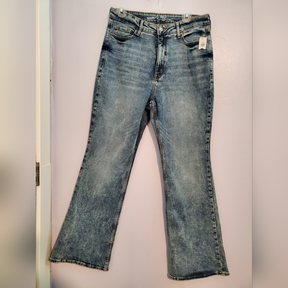 Old Navy Womens Higher High Waisted Flare Denim Jeans Size 12